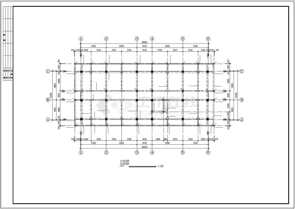 深圳某框架宿舍楼建筑结构施工设计CAD图-图二