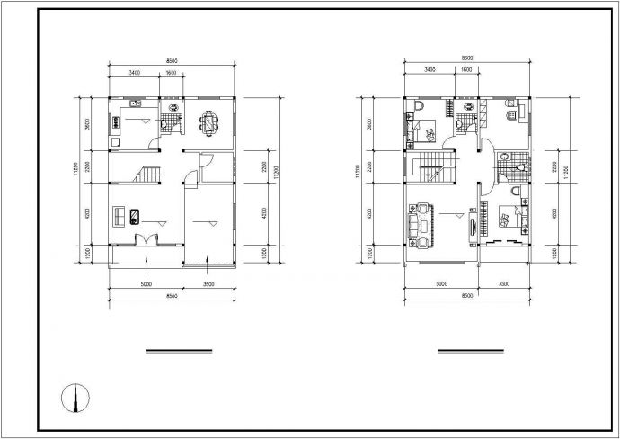 8.5x11.2m三层精致别墅建筑结构全套图_图1