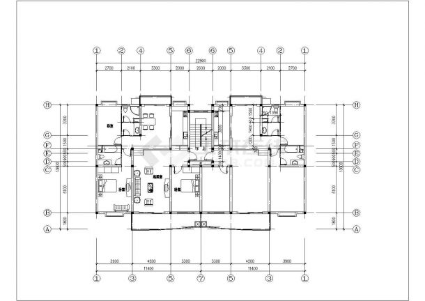某城市小区住宅楼建筑设计施工全套户型方案CAD图纸-图二
