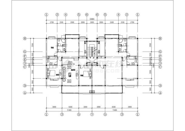 某城镇小区住宅建筑全套户型设计施工方案CAD图纸-图一