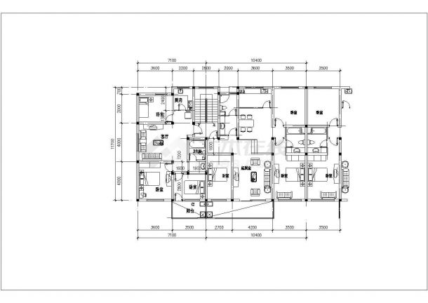 某城镇小区住宅建筑全套户型设计施工方案CAD图纸-图二