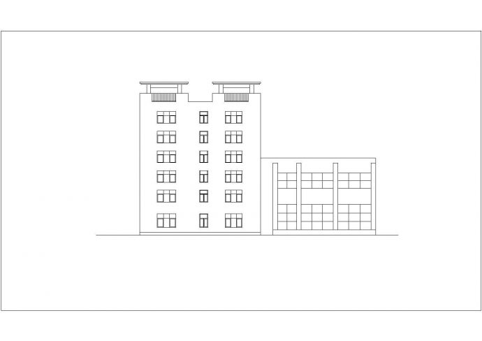 4900平米6层框架结构两星级酒店平立剖面设计CAD图纸_图1