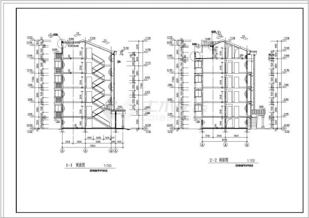 某城镇居民小区住宅楼建筑设计施工方案CAD图纸-图一