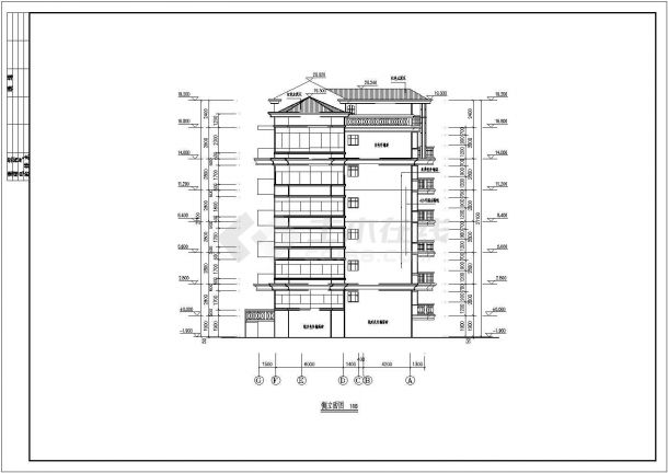 某城镇居住小区住宅楼建筑设计施工方案CAD图纸-图一