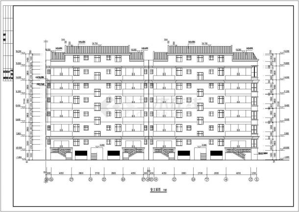 某城镇居住小区住宅楼建筑设计施工方案CAD图纸-图二