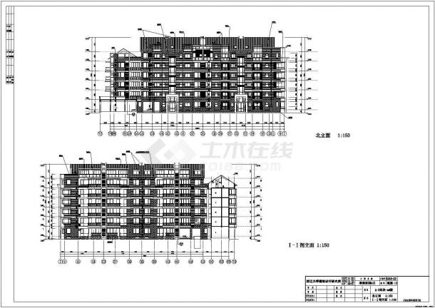 某城镇中心居住小区住宅楼建筑设计施工方案CAD图纸-图一