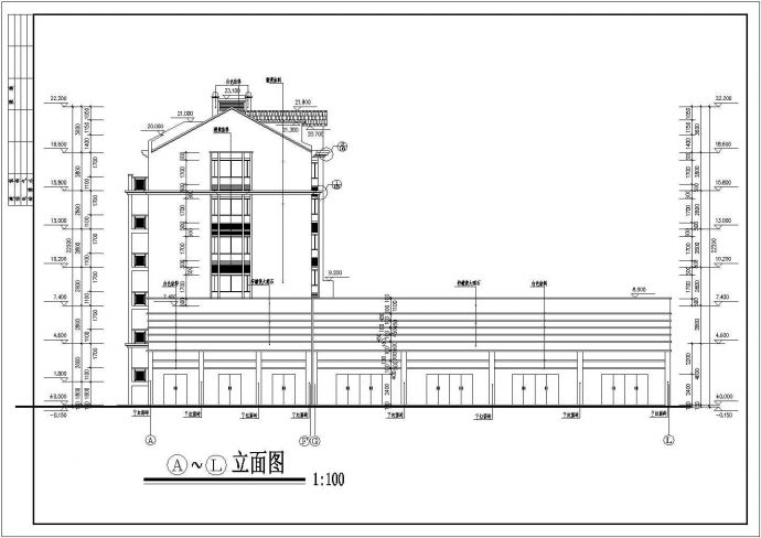 某城镇中心小区住宅楼建筑设计施工方案CAD图纸（含设计说明）_图1