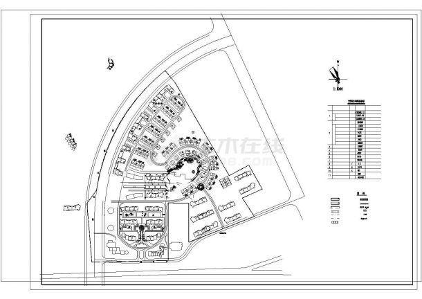 大石桥市某地新建小区设计规划cad图纸，共一份资料-图一