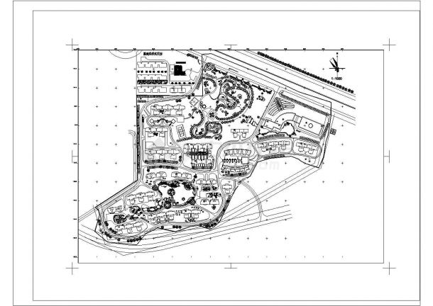 大石桥市某地新建小区设计规划cad图纸，共一份资料-图二