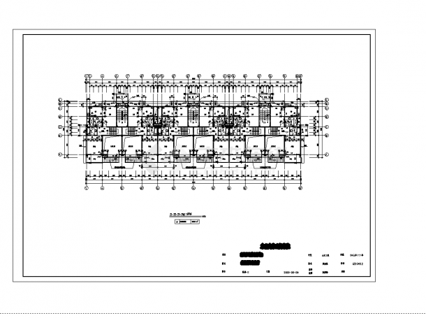 2076平米四层框架住宅楼设计施工cad图纸-图一