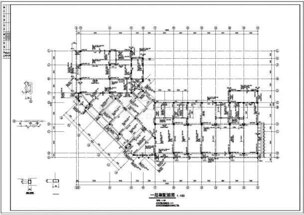 办公楼设计_四层砼框架办公楼结构设计CAD施工图-图二