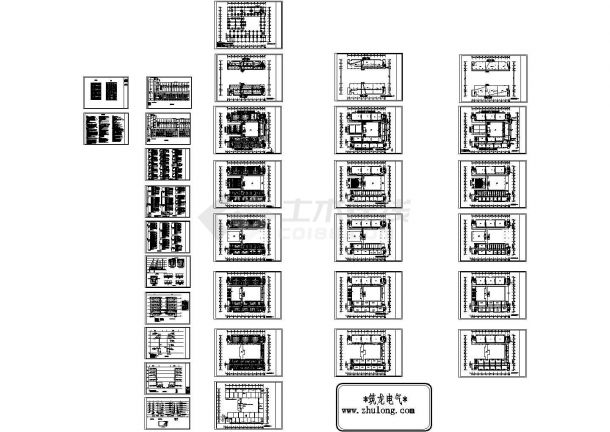 高等学校五层教学楼电气施工全套CAD图纸设计-图二