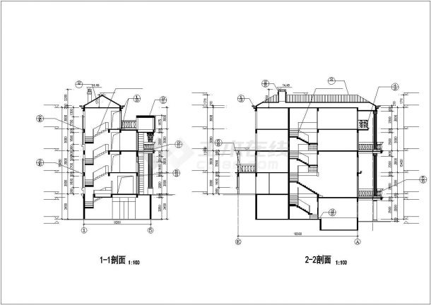 某五层（含地下室）别墅建筑设计施工图-图一