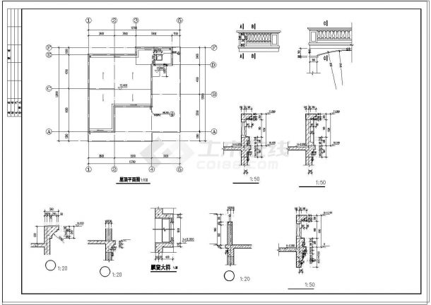 某地四层现代风格别墅建筑设计CAD施工图-图二