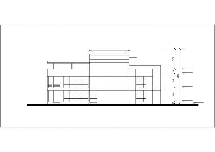 商丘市某现代化小区3层框架结构社区幼儿园平立剖面设计CAD图纸_图1