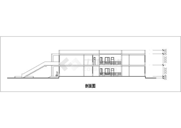 扬州某私立幼儿园某2层混合结构教学楼平立剖面设计CAD图纸-图一