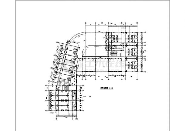 北京某建筑公司2900平米五层框架结构宿舍楼全套平面设计CAD图纸-图一