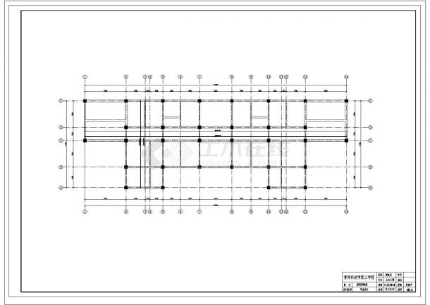 办公楼设计_建筑总面积为4465.00㎡ 六层框架行政办公楼（含计算书，建筑结构图）cad图纸-图二