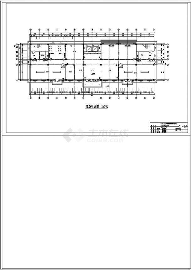 土木工程毕业设计_商务中心六层混凝土框架结构5587.6㎡毕业设计cad 图纸-图二