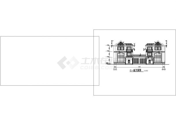 3层农村双拼联建房建施结施cad图纸设计-图二