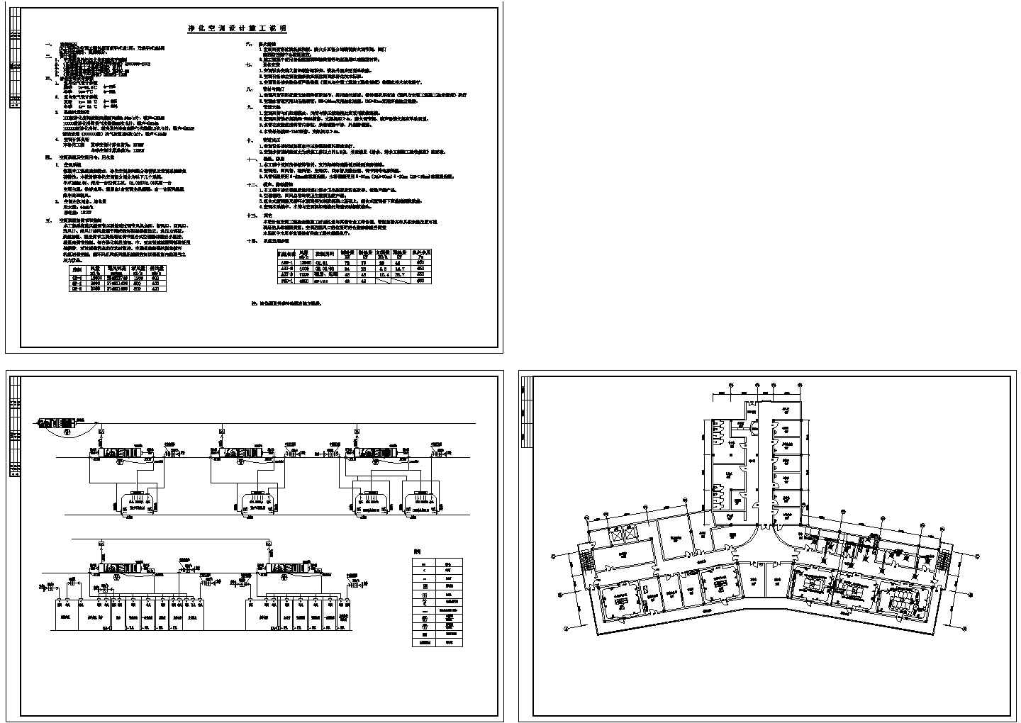 万级手术室洁净中央空调工程系统cad施工图