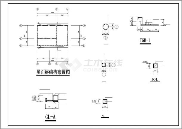 北京2+1阁楼层私人住宅建筑结构施工图，共2个CAD图-图一