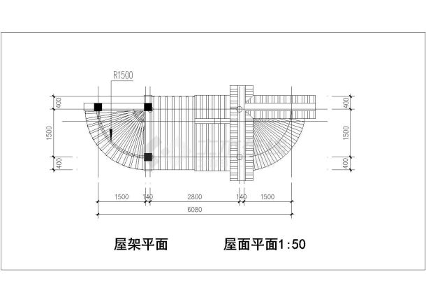 某景区门亭建筑设计cad全套施工图-图一