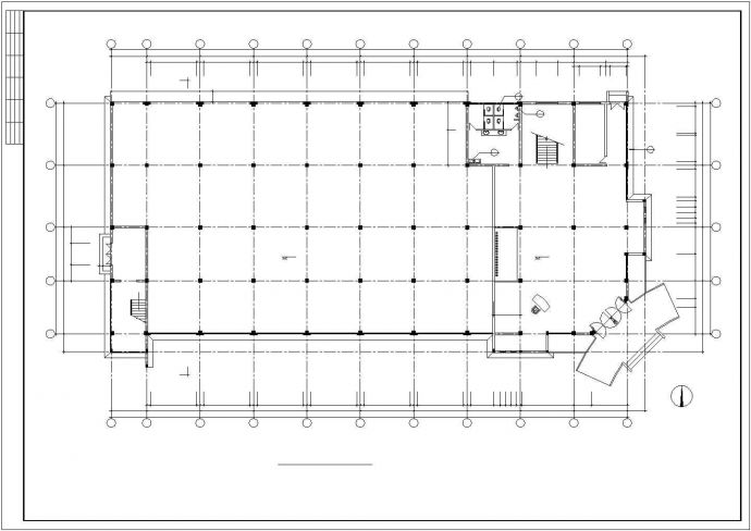 某公司2700平米3层框架结构办公楼全套建筑结构设计CAD图纸_图1