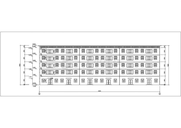 2600平米五层框架结构商住楼全套建筑设计CAD图纸（底层商店）-图一