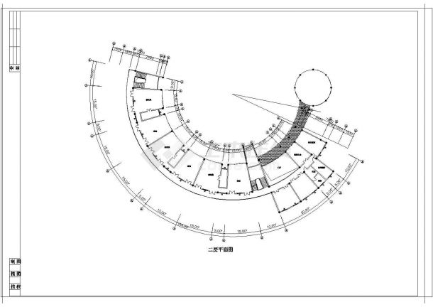 9班644平米弧型幼儿园建筑方案设计图-图一
