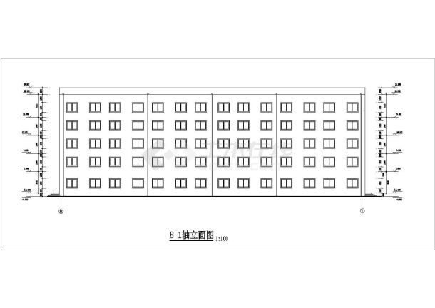 河北某甲级医院4千平米五层框架结构办公楼平立剖面设计CAD图纸-图一