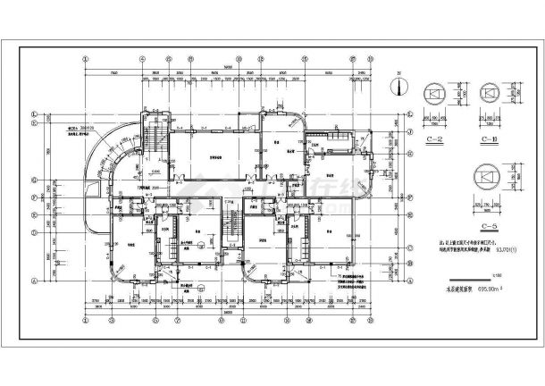 9班4层2895.92平米幼儿园建筑设计图-图二