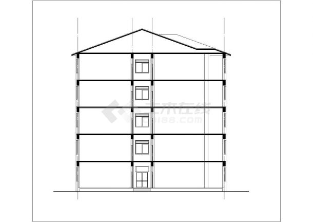 沈阳市某中学五层框架结构教学楼全套建筑设计CAD图纸-图二