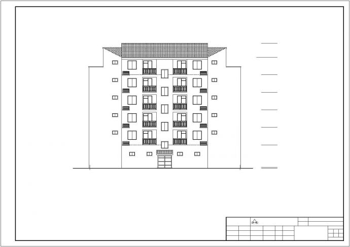 某6层砖混结构临街商住楼建筑设计CAD图纸（底层商铺）_图1