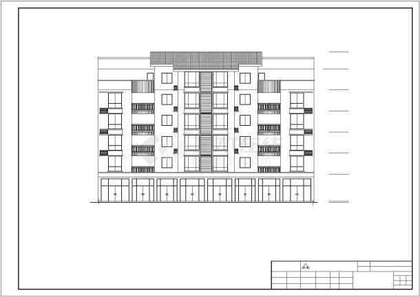 某6层砖混结构临街商住楼建筑设计CAD图纸（底层商铺）-图二