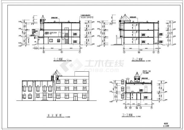 9班3层2763.41平米幼儿园建筑设计图-图一
