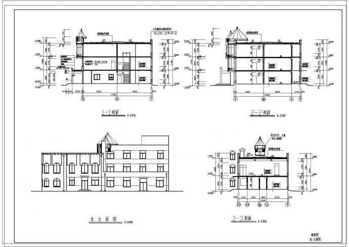9班3层2763.41平米幼儿园建筑设计图_图1