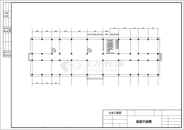 [学士]五层框架结构学院教学楼设计cad图纸（含建筑结构图纸 计算书）-图一