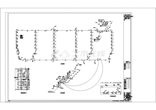 办公楼设计_某地8层办公楼给排水喷淋平面图系统cad施工图-图一