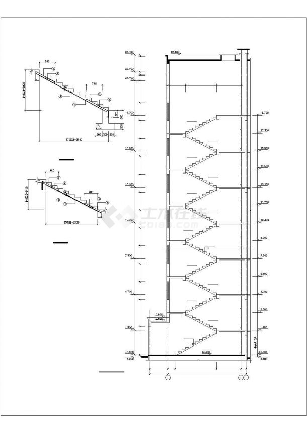 济宁市某现代化小区7层混合结构住宅楼全套结构设计CAD图纸-图二