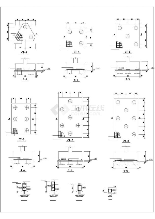 郑州市某外企公司六层框架结构职工宿舍楼结构设计CAD图纸-图一