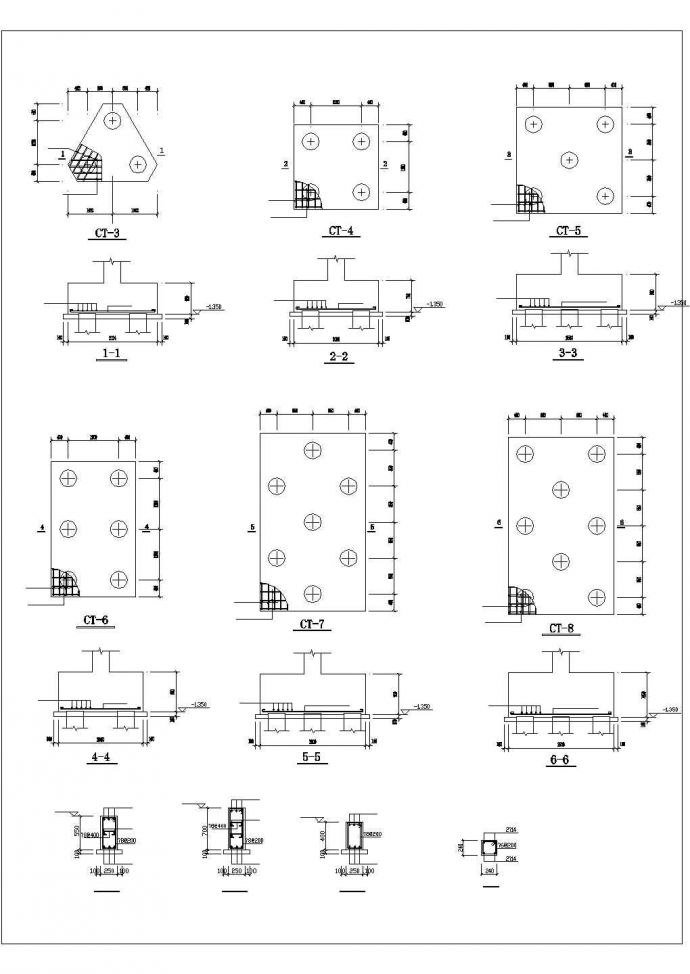 郑州市某外企公司六层框架结构职工宿舍楼结构设计CAD图纸_图1