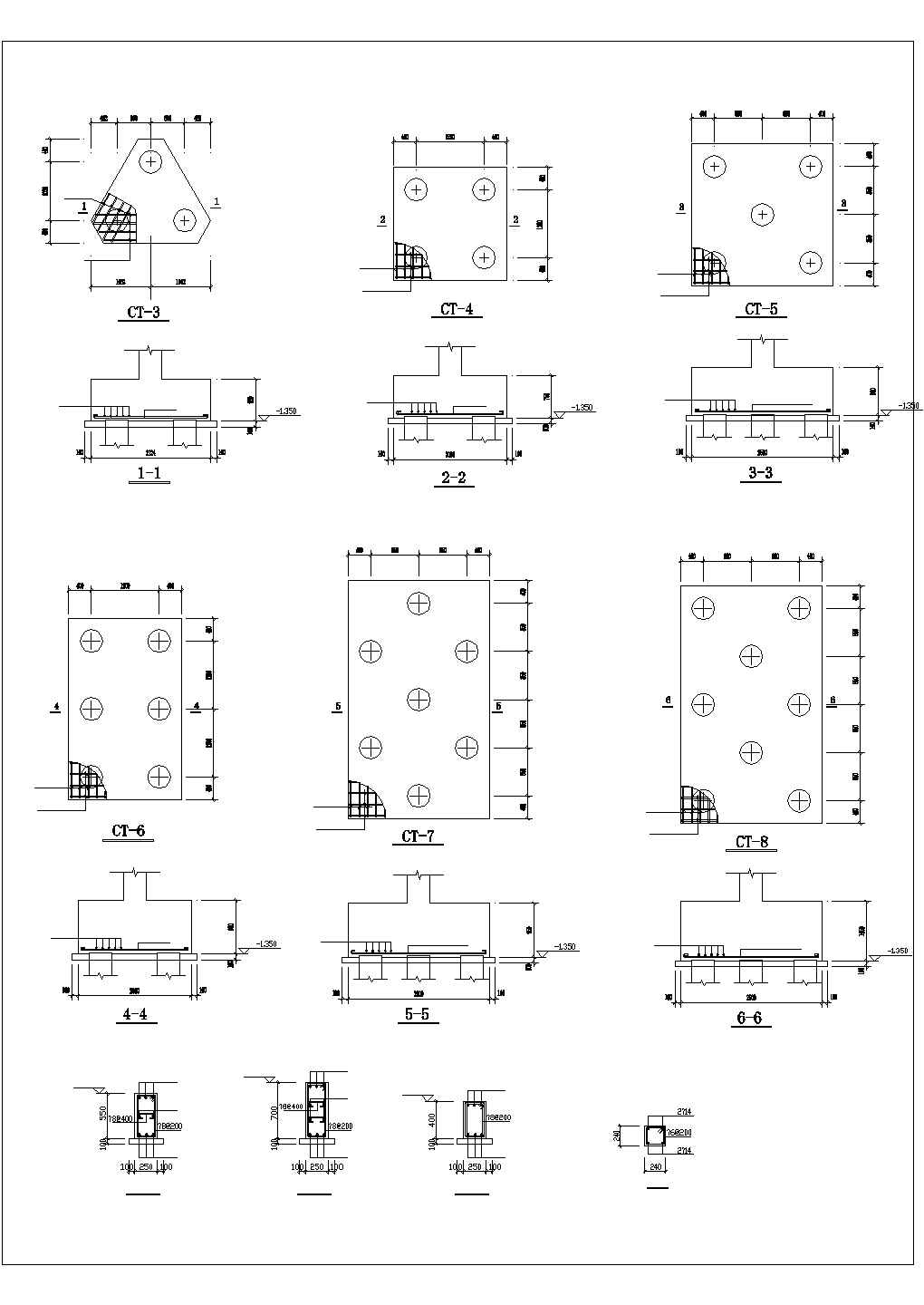 郑州市某外企公司六层框架结构职工宿舍楼结构设计CAD图纸