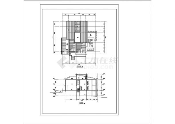 某小区多层带地下室别墅建筑设计CAD图-图二