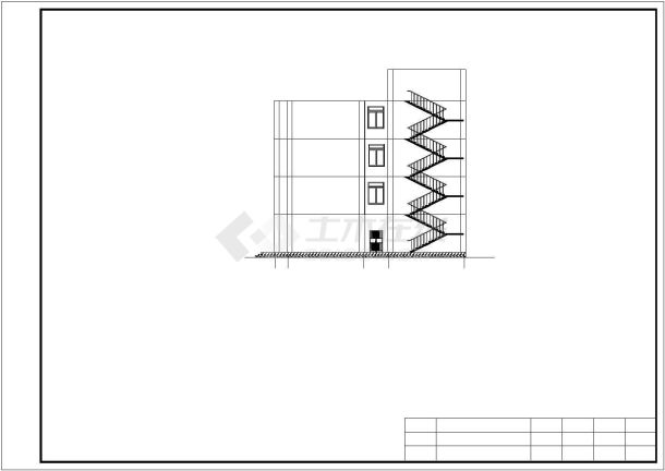 福州市某公司占地907平米4层框架结构办公楼平立剖面设计CAD图纸-图一
