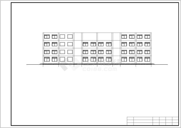 福州市某公司占地907平米4层框架结构办公楼平立剖面设计CAD图纸-图二