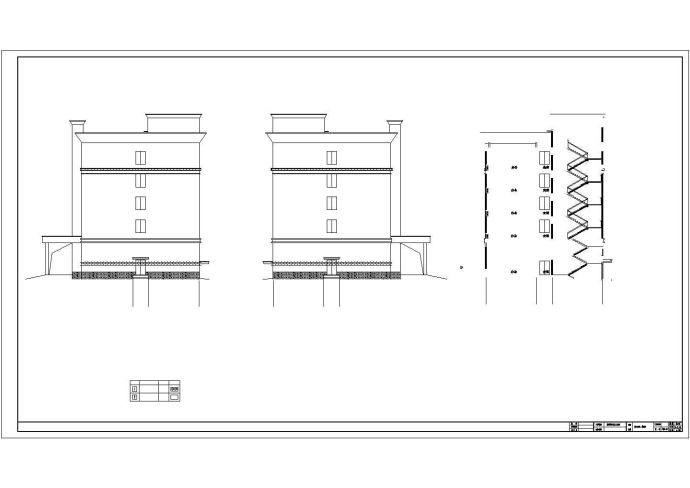 某公司占地1300平米五层框架结构行政办公楼建筑设计CAD图纸_图1