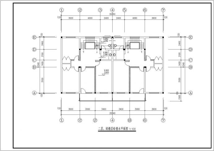 阁楼层双拼别墅给排水设计施工图_图1