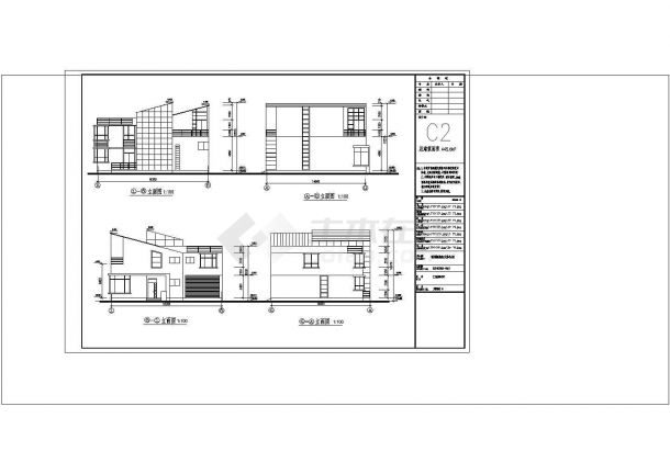 某小区多层现代风格别墅建筑设计CAD图-图一