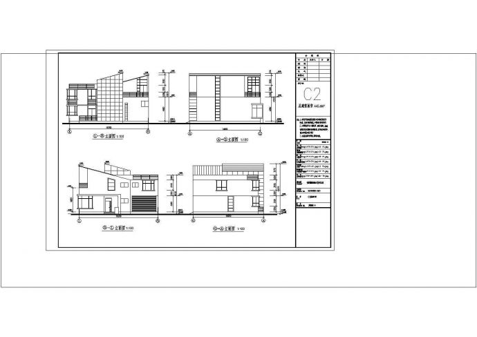 某小区多层现代风格别墅建筑设计CAD图_图1